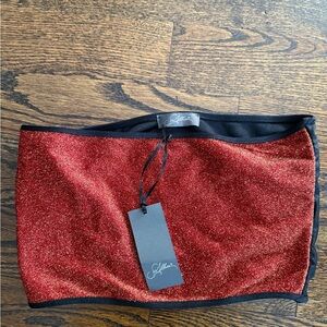 Soallure Shimmering Rust Tube Top Sz S